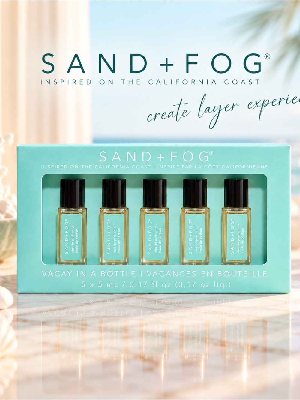 SAND+FOG Vacay in a Bottle Mini Body Oil Set - Aqua